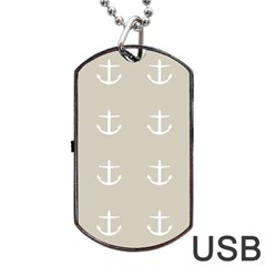 Lt Grey Anchors Dog Tag Usb Flash (one Side) by snowwhitegirl