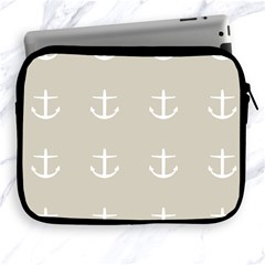 Lt Grey Anchors Apple Ipad 2/3/4 Zipper Cases by snowwhitegirl