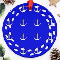 Royal Anchors Ornament (round Filigree) by snowwhitegirl