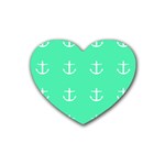 Seafoam Anchors Rubber Coaster (Heart)  Front