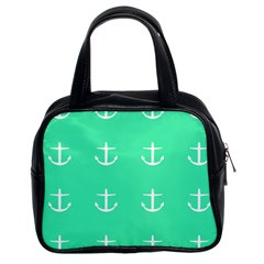 Seafoam Anchors Classic Handbags (2 Sides) by snowwhitegirl