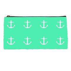 Seafoam Anchors Pencil Cases by snowwhitegirl