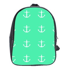 Seafoam Anchors School Bag (large) by snowwhitegirl