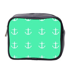 Seafoam Anchors Mini Toiletries Bag 2-side by snowwhitegirl