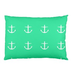 Seafoam Anchors Pillow Case (two Sides) by snowwhitegirl