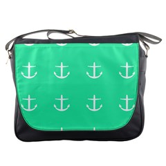 Seafoam Anchors Messenger Bags by snowwhitegirl