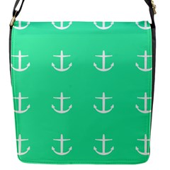 Seafoam Anchors Flap Messenger Bag (s) by snowwhitegirl