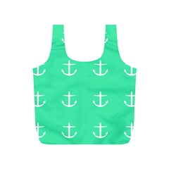 Seafoam Anchors Full Print Recycle Bags (s)  by snowwhitegirl