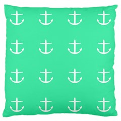 Seafoam Anchors Standard Flano Cushion Case (one Side) by snowwhitegirl