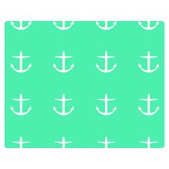 Seafoam Anchors Double Sided Flano Blanket (medium)  by snowwhitegirl