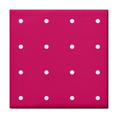 Small Pink Dot Tile Coasters by snowwhitegirl