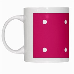 Small Pink Dot White Mugs by snowwhitegirl