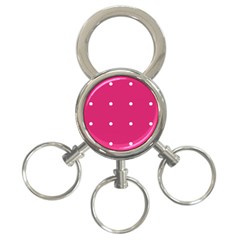 Small Pink Dot 3-ring Key Chains by snowwhitegirl