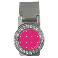 Small Pink Dot Money Clips (cz)  by snowwhitegirl