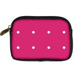 Small Pink Dot Digital Camera Leather Case Front