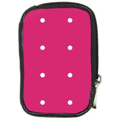 Small Pink Dot Compact Camera Leather Case by snowwhitegirl