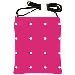 Small Pink Dot Shoulder Sling Bags by snowwhitegirl