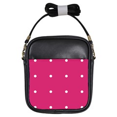 Small Pink Dot Girls Sling Bags by snowwhitegirl