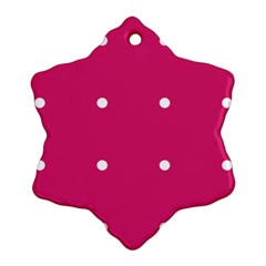 Small Pink Dot Ornament (snowflake) by snowwhitegirl