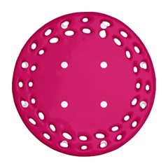 Small Pink Dot Round Filigree Ornament (two Sides)