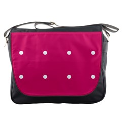 Small Pink Dot Messenger Bags by snowwhitegirl