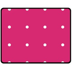 Small Pink Dot Double Sided Fleece Blanket (medium)  by snowwhitegirl