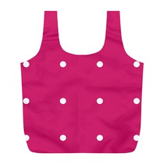 Small Pink Dot Full Print Recycle Bags (l)  by snowwhitegirl