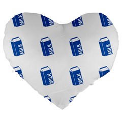 Milk Carton Large 19  Premium Flano Heart Shape Cushions by snowwhitegirl