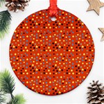 Red Retro Dots Ornament (Round) Front