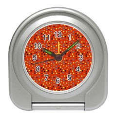 Red Retro Dots Travel Alarm Clock by snowwhitegirl