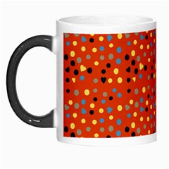 Red Retro Dots Morph Mugs by snowwhitegirl