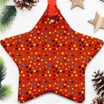 Red Retro Dots Star Ornament (Two Sides) Front