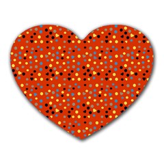 Red Retro Dots Heart Mousepads by snowwhitegirl