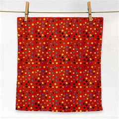 Red Retro Dots Face Towel by snowwhitegirl