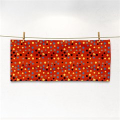 Red Retro Dots Hand Towel by snowwhitegirl