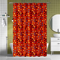 Red Retro Dots Shower Curtain 48  X 72  (small)  by snowwhitegirl