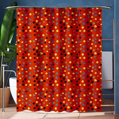 Red Retro Dots Shower Curtain 60  X 72  (medium)  by snowwhitegirl