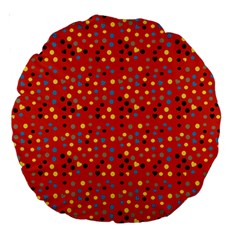 Red Retro Dots Large 18  Premium Round Cushions by snowwhitegirl