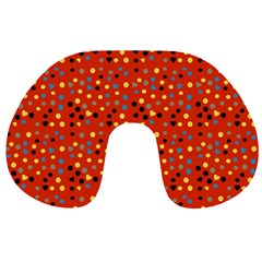 Red Retro Dots Travel Neck Pillows by snowwhitegirl