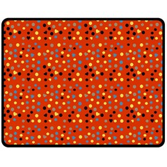 Red Retro Dots Double Sided Fleece Blanket (medium)  by snowwhitegirl