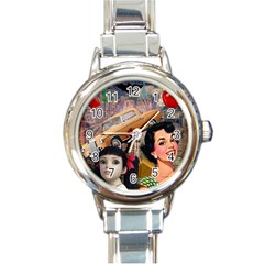 Out In The City Round Italian Charm Watch by snowwhitegirl