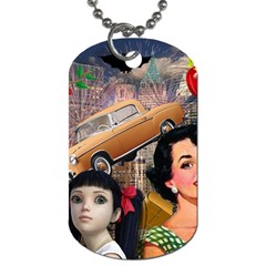 Out In The City Dog Tag (two Sides) by snowwhitegirl