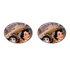 Out In The City Cufflinks (oval) by snowwhitegirl