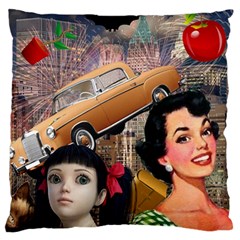 Out In The City Large Cushion Case (one Side) by snowwhitegirl