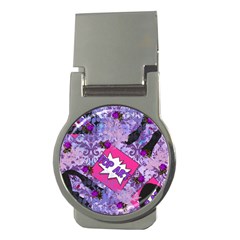 Purple Retro Pop Money Clips (round) 