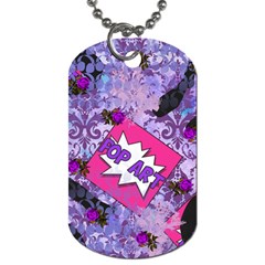 Purple Retro Pop Dog Tag (one Side) by snowwhitegirl