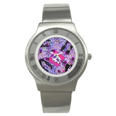 Purple Retro Pop Stainless Steel Watch by snowwhitegirl