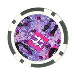 Purple Retro Pop Poker Chip Card Guard Front