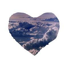 In The Clouds Standard 16  Premium Heart Shape Cushions by snowwhitegirl