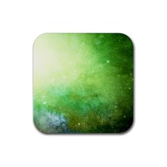 Galaxy Green Rubber Coaster (square)  by snowwhitegirl